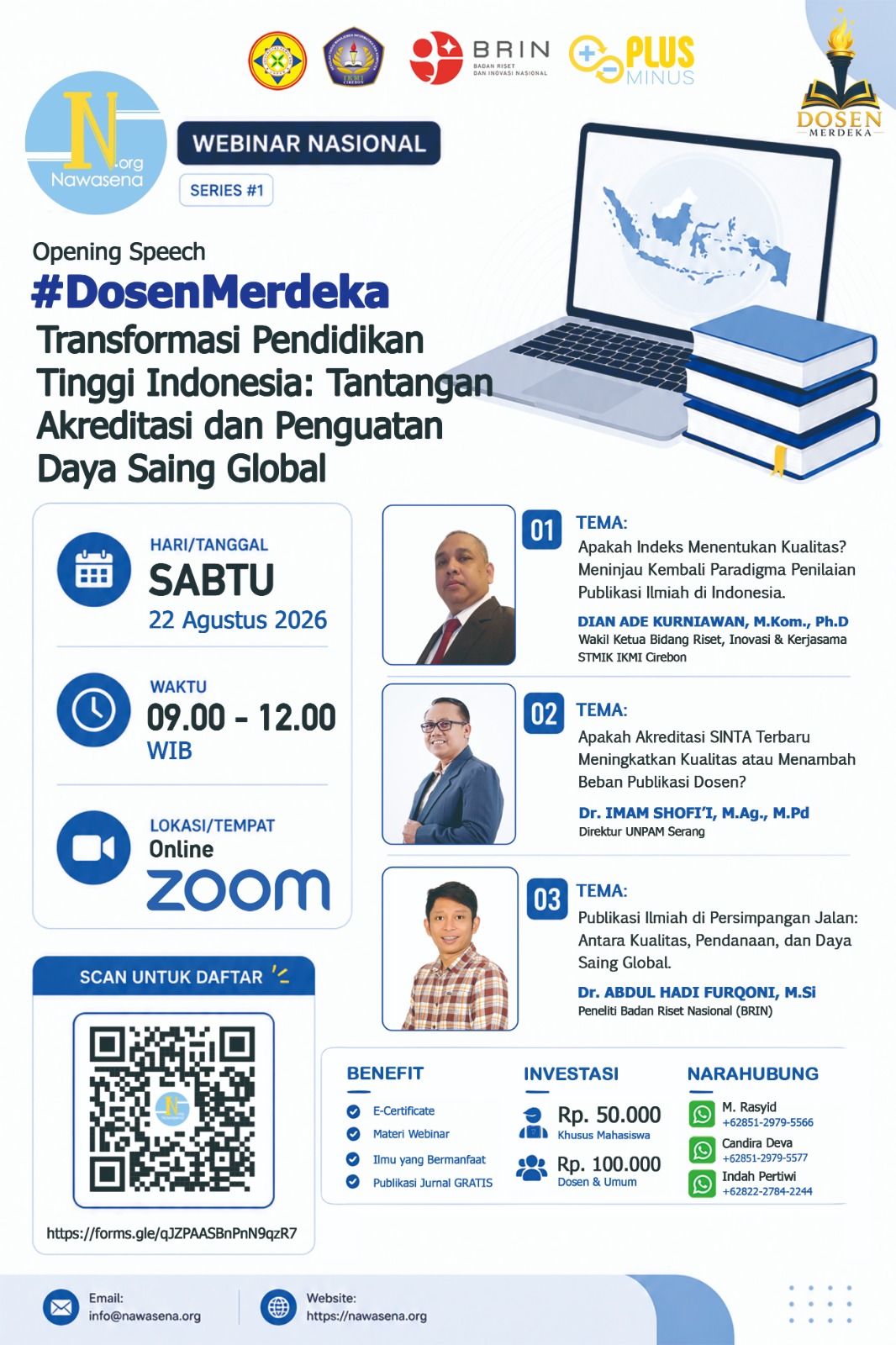 Poster for National Webinar Series #1 #DosenMerdeka, Saturday 22 August 2026